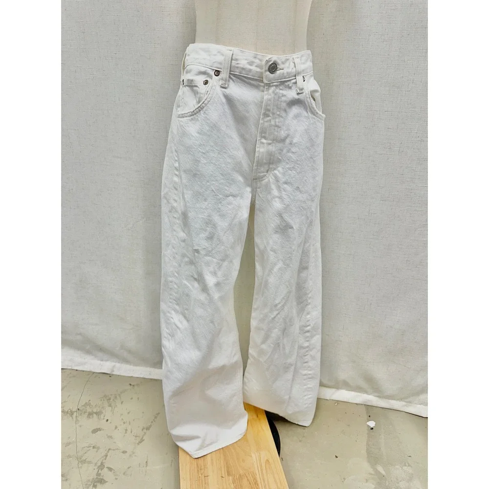 AGOLDE White Low Curve Jean in Milkshake Womens Size 27 100% Cotton A197B-1183